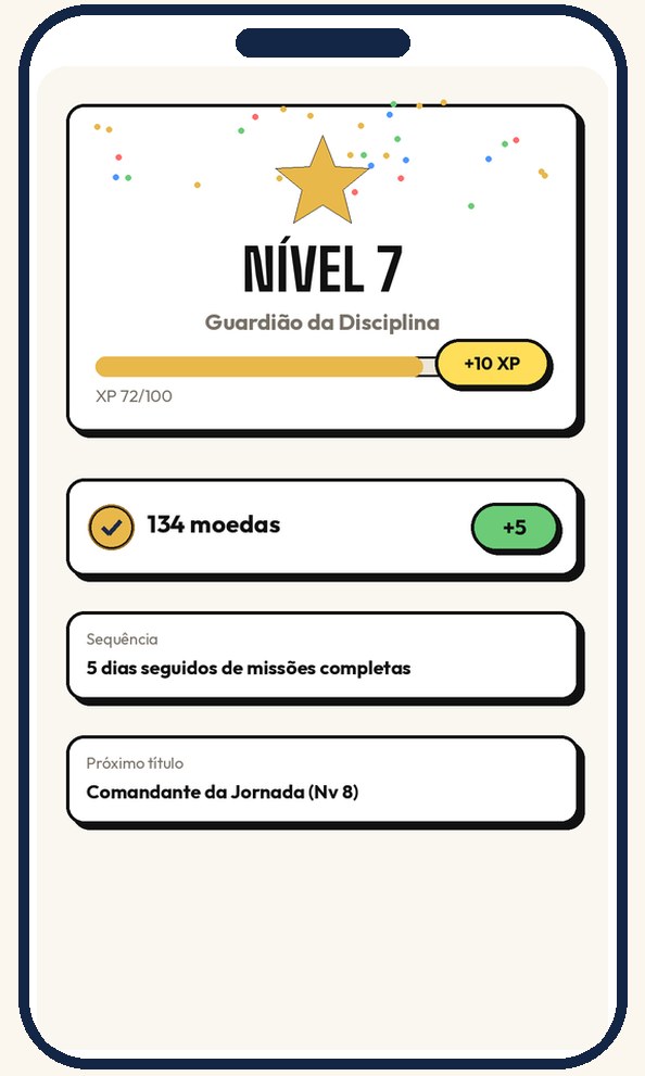Tela do placar com nível e moedas